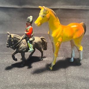 1975 Imperial Vtg Rubber Horse & Vtg British Soldier & horse for British LTD toy